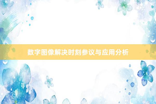 数字图像解决时刻参议与应用分析